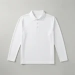 Long sleeve sublimation blank polo shirt front.