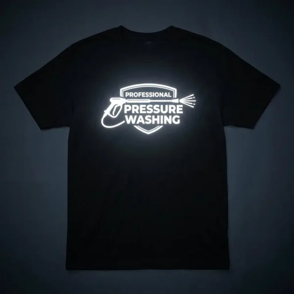 Reflective printing pressure washing shirt.