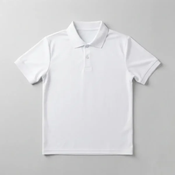 Short sleeve sublimation blank polo shirt front.