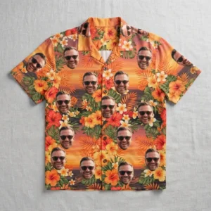 Single face photo aloha shirt front.