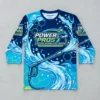 Sublimated 3/4 sleeve pressure washing shirt front.