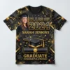 Sublimated 3d graduation t-shirt front.