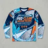 Sublimated long sleeve pressure washing shirt front.