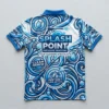 Sublimated pressure washing polo shirt back.