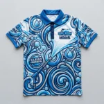 Sublimated pressure washing polo shirt front.