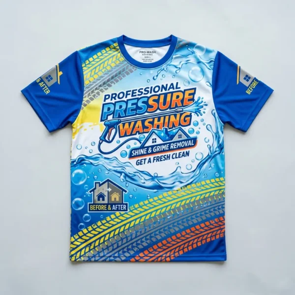 Sublimated pressure washing shirt.