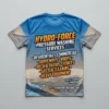 Sublimated pressure washing shirt back.