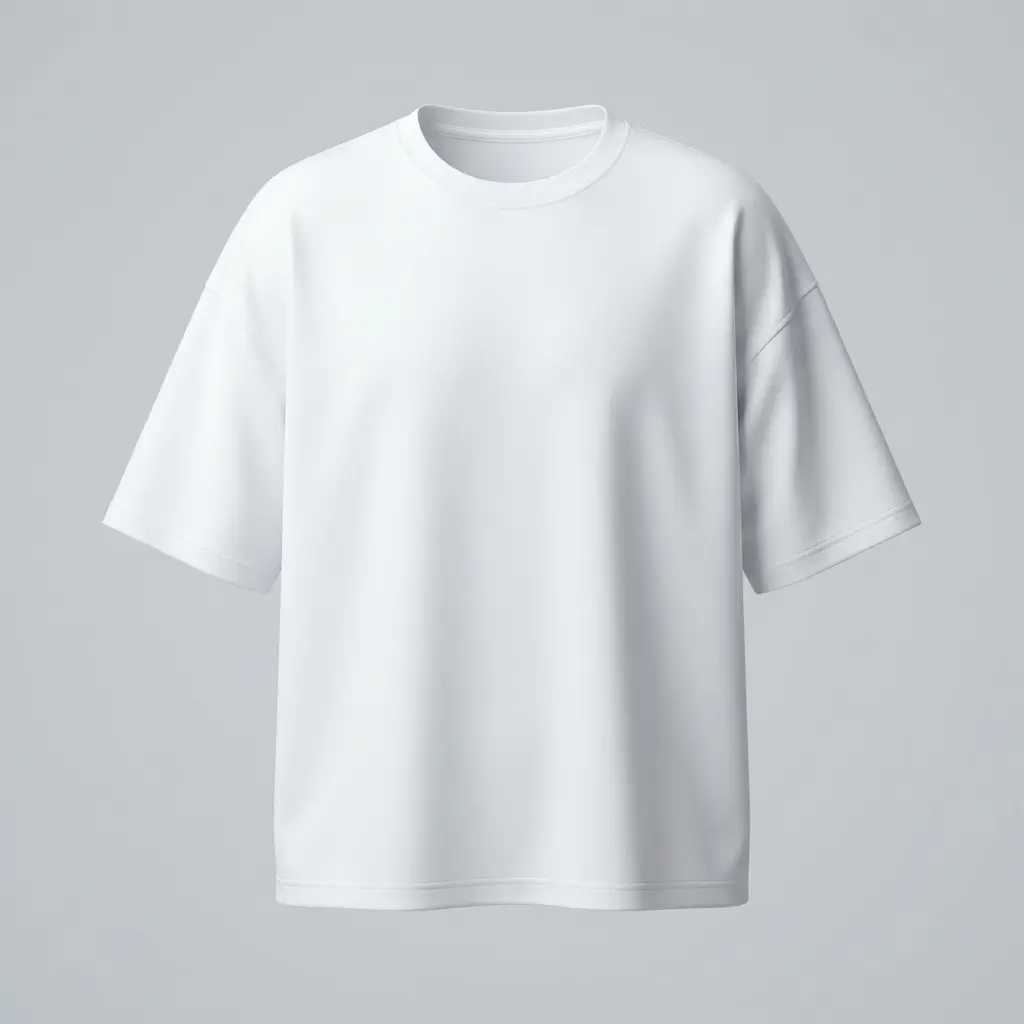 White polyester oversized fit sublimation blank shirt.