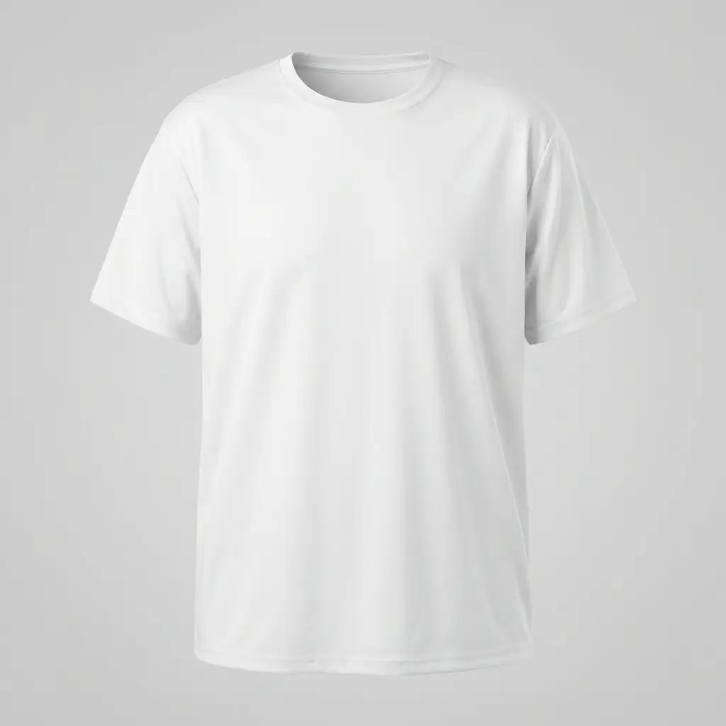 White polyester plus size fit sublimation blank shirt.