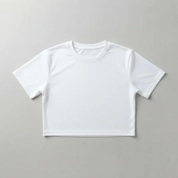 Women's cropped fit sublimation t-shirt blank front.