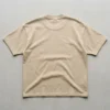 Beige heavyweight oversized t-shirt back.