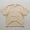 Beige heavyweight oversized t-shirt front.