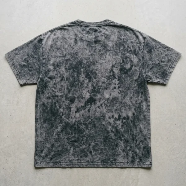 Black acid washed oversized t-shirt back.