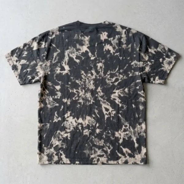 Black bleach washed oversized t-shirt back.