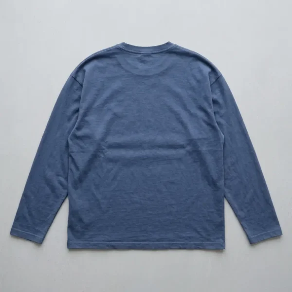 Blue long sleeve oversized t-shirt back.