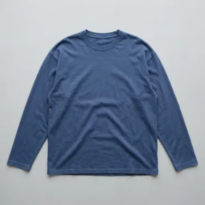 Blue long sleeve oversized t-shirt front.