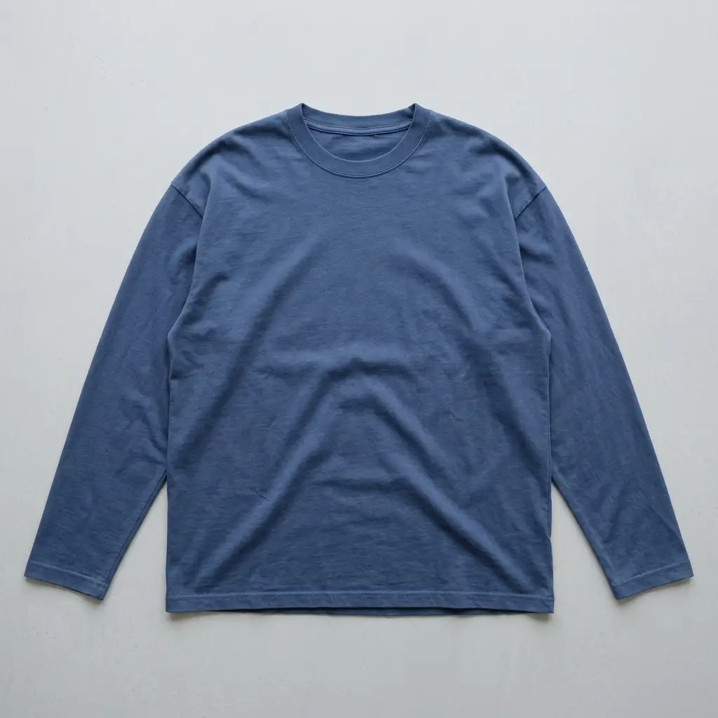Blue long sleeve oversized t-shirt front.