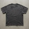 Distressed oversized t-shirt back.