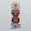 Embroidered basketball patches.