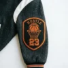 Embroidered basketball varsity patch.
