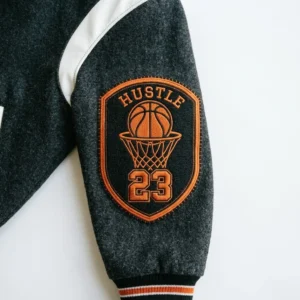 Embroidered basketball varsity patch.
