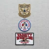 Embroidered wrestling patches.