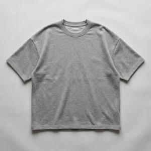 Gray french terry oversized t-shirt front.