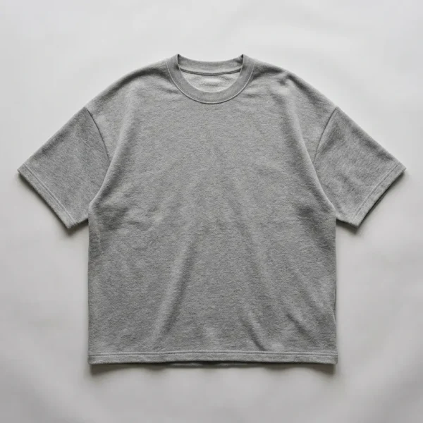 Gray french terry oversized t-shirt front.