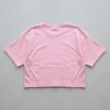 Pink cropped oversized t-shirt back.