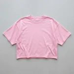 Pink cropped oversized t-shirt front.