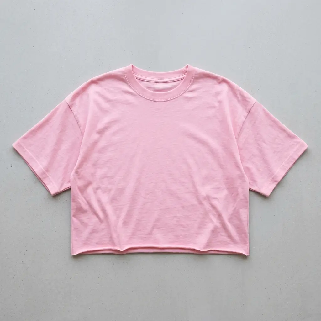 Pink cropped oversized t-shirt front.