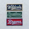 Script team name varsity patches.