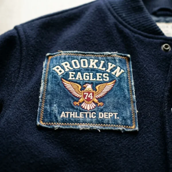 Varsity denim patch.