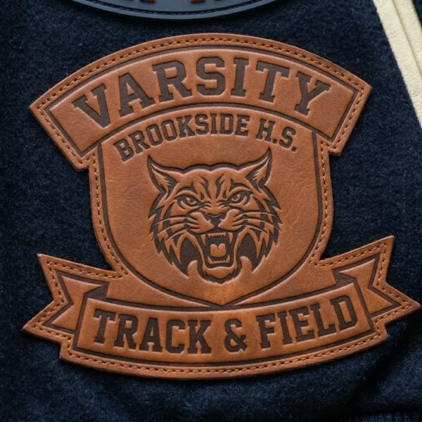 Varsity leather patch.