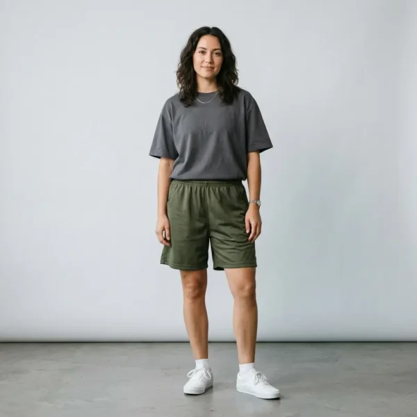 9-Inch inseam custom women basketball shorts.