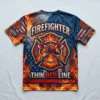 All over printed firefighter t-shirt back.