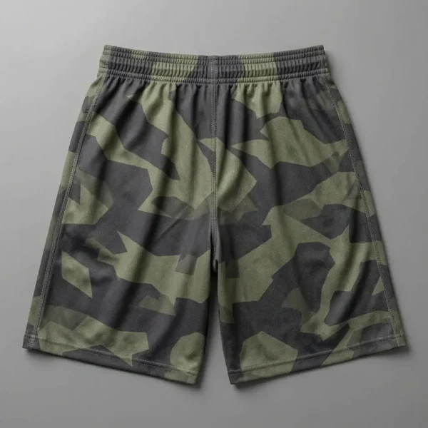 Custom camo basketball shorts back.