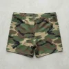 Back view of custom camo booty shorts.
