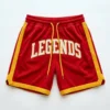 Custom embroidered basketball shorts front.
