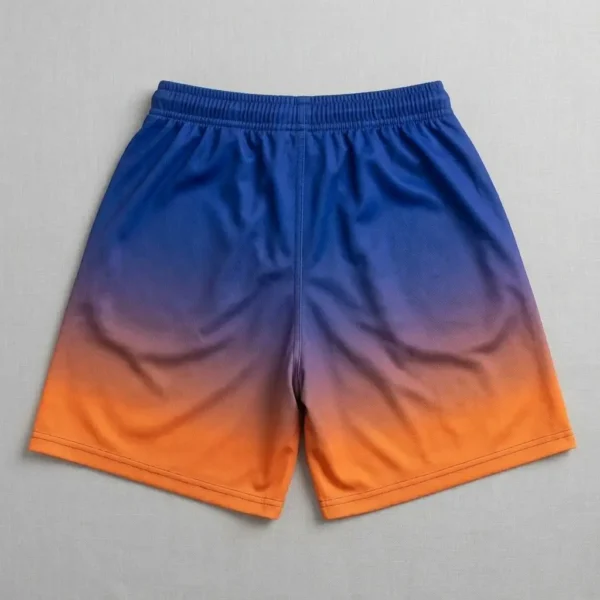 Custom gradient fade basketball shorts back.