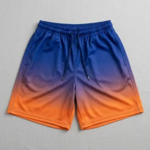 Custom gradient fade basketball shorts front.