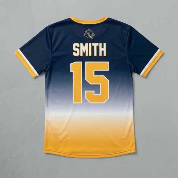 Custom gradient slowpitch softball jersey back.