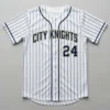 Custom pinstripe full button slowpitch softball jersey front.