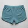Light teal custom booty shorts front.