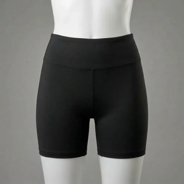 Front view of custom scrunch butt seam booty shorts.