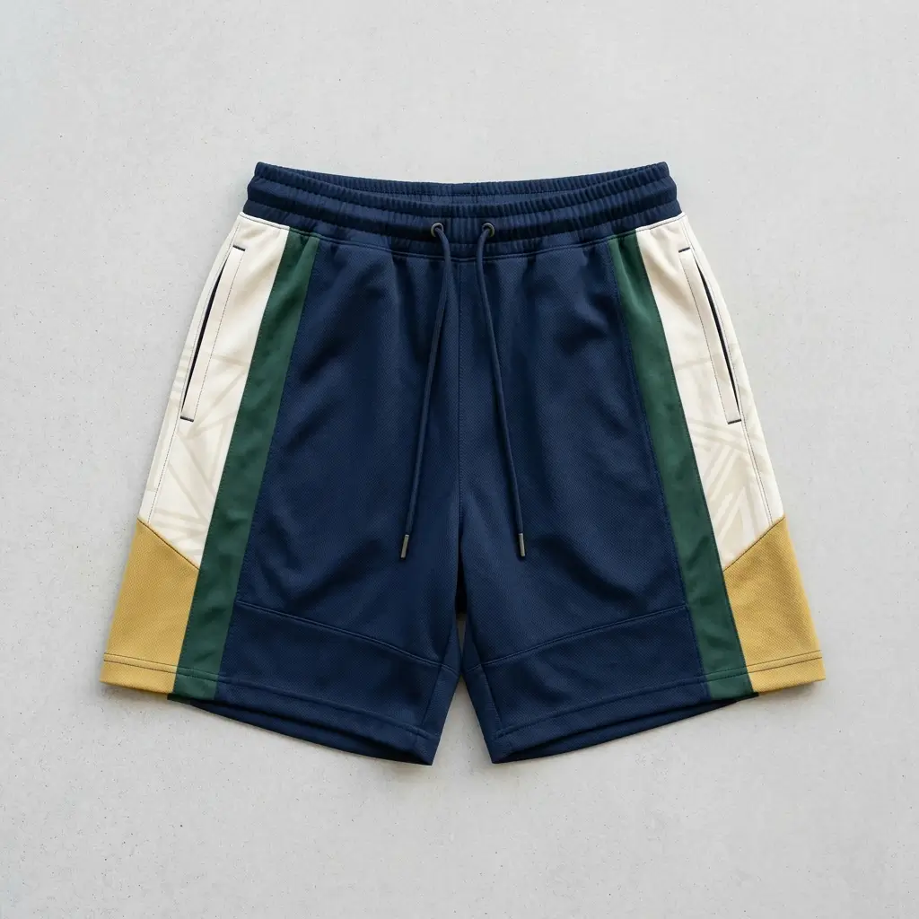 Custom side panel basketball shorts front.