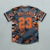 Custom sublimated slowpitch softball jersey back.