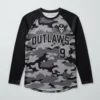 Custom urban gray full sleeves slowpitch softball jersey front.