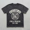 Firefighter duty t-shirt with maltese cross print front.