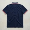 Navy embroidered firefighter polo shirt back.